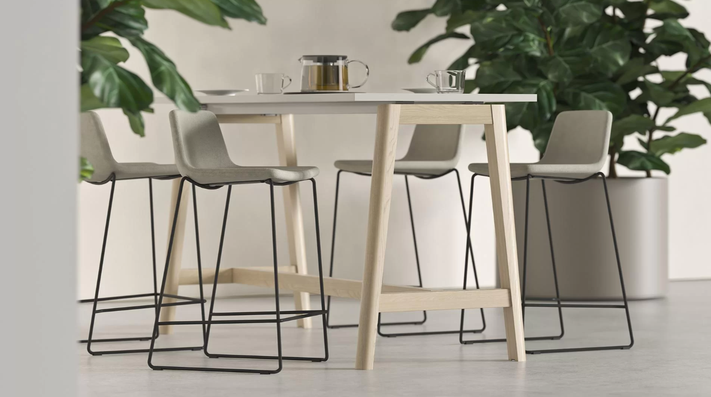 TWIST&SIT High wood base chair, W3 - Ash stained black